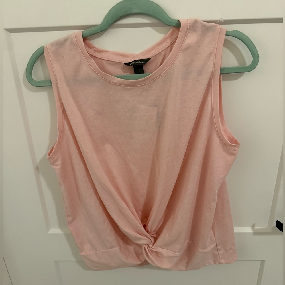 Eddie Bauer Switchback Knit Tank Top Women’s Medium Pink Twist Front Activewear - Picture 1 of 4